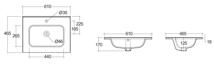 RYSUNEK TECHNICZNY UMYWALKI